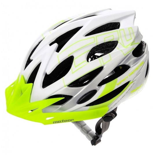 kask Meteor Gruver L(58-61 cm) biało-zielony -zdjęcie numer 1