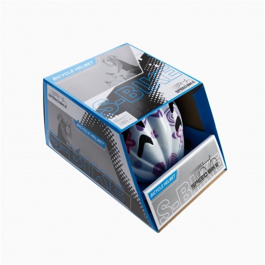 kask S-BIKE MV7 white/flower S 48-52cm -zdjęcie numer 2